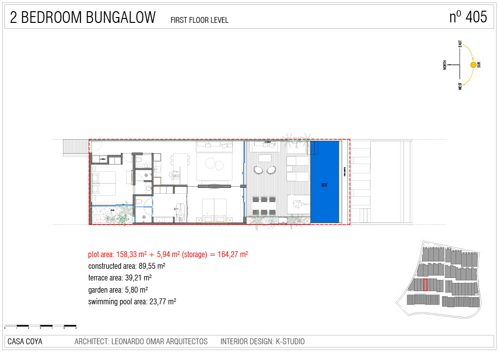 Floor plan of Apartment 405 Royal Hideaway Corales Villas showing full layout and terrace