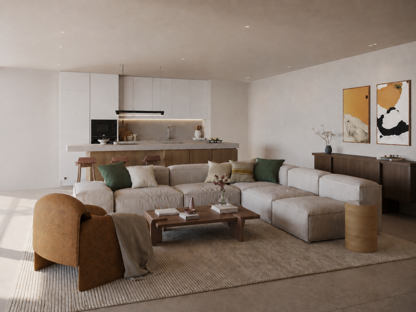 Kitchen area Residences, middle apartment middle apartment with jacuzzi in Residences