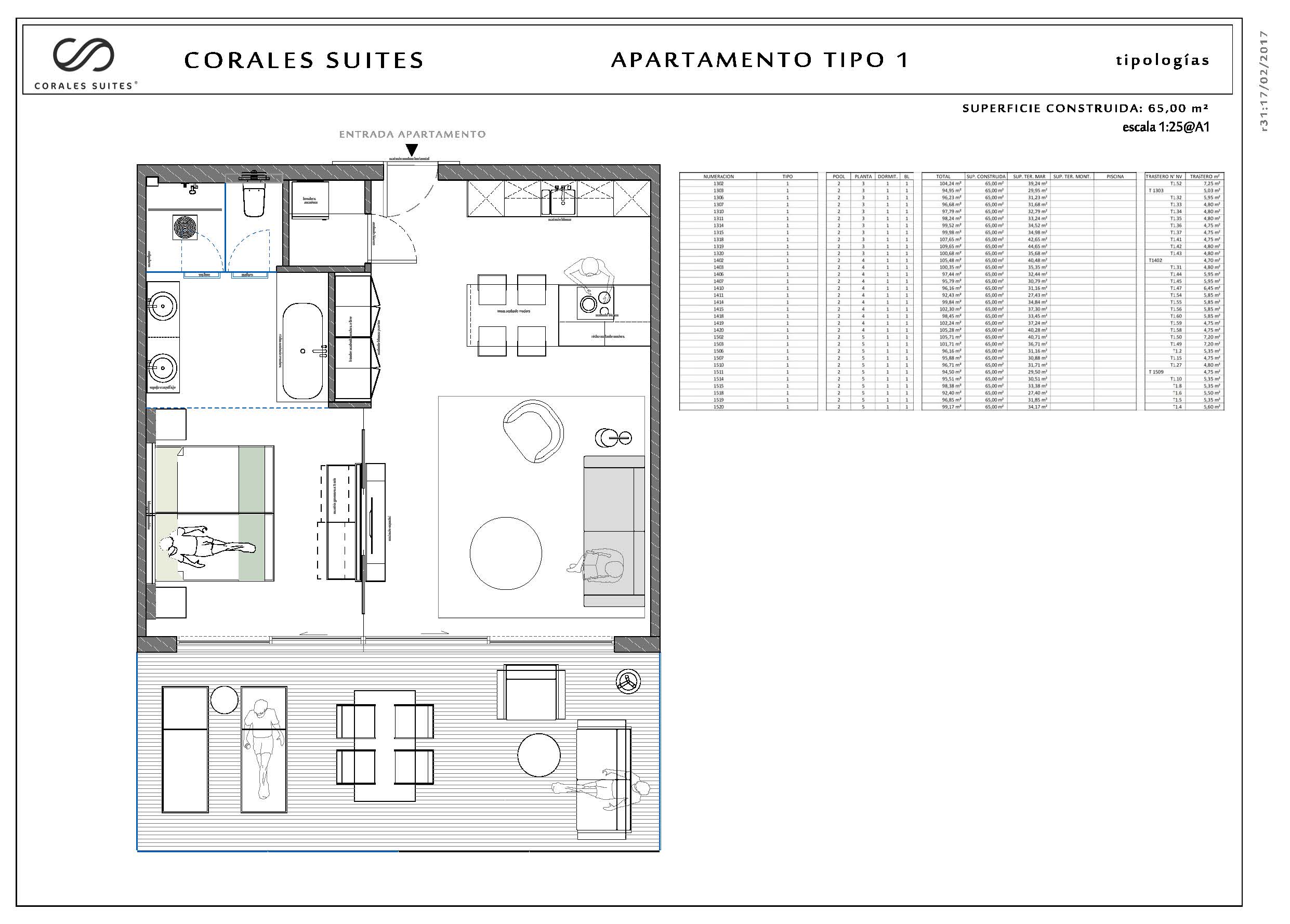 Corales Suites apartment type 1 1511