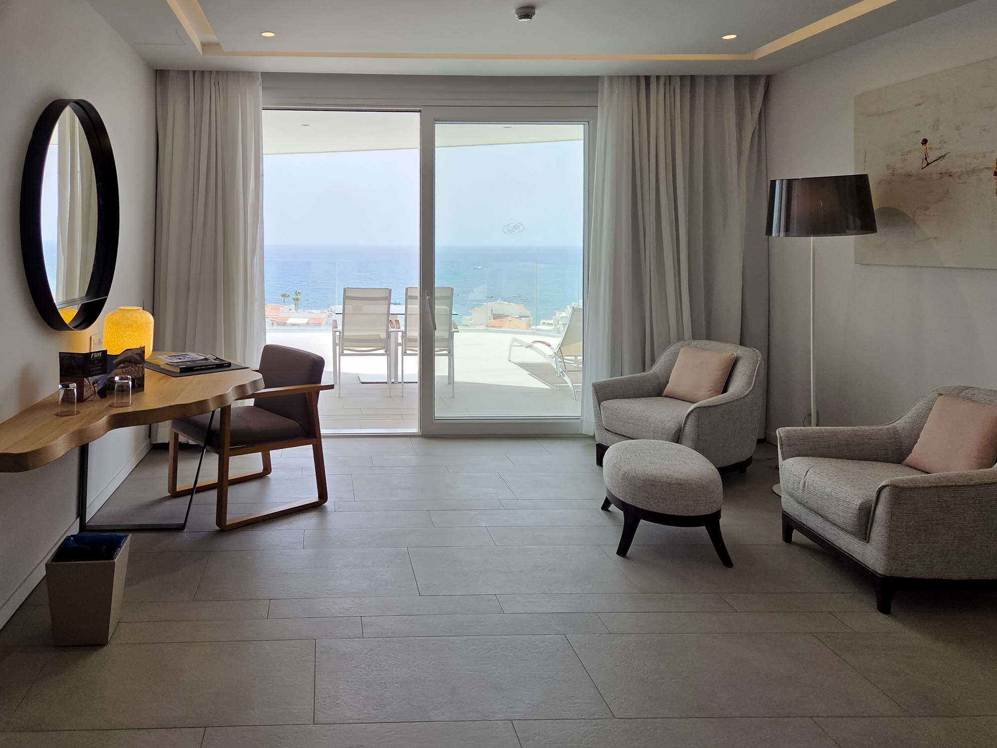 Corner Junior Suite 2401 with panoramic ocean views at Royal Hideaway Corales Beach in La Caleta, Tenerife.