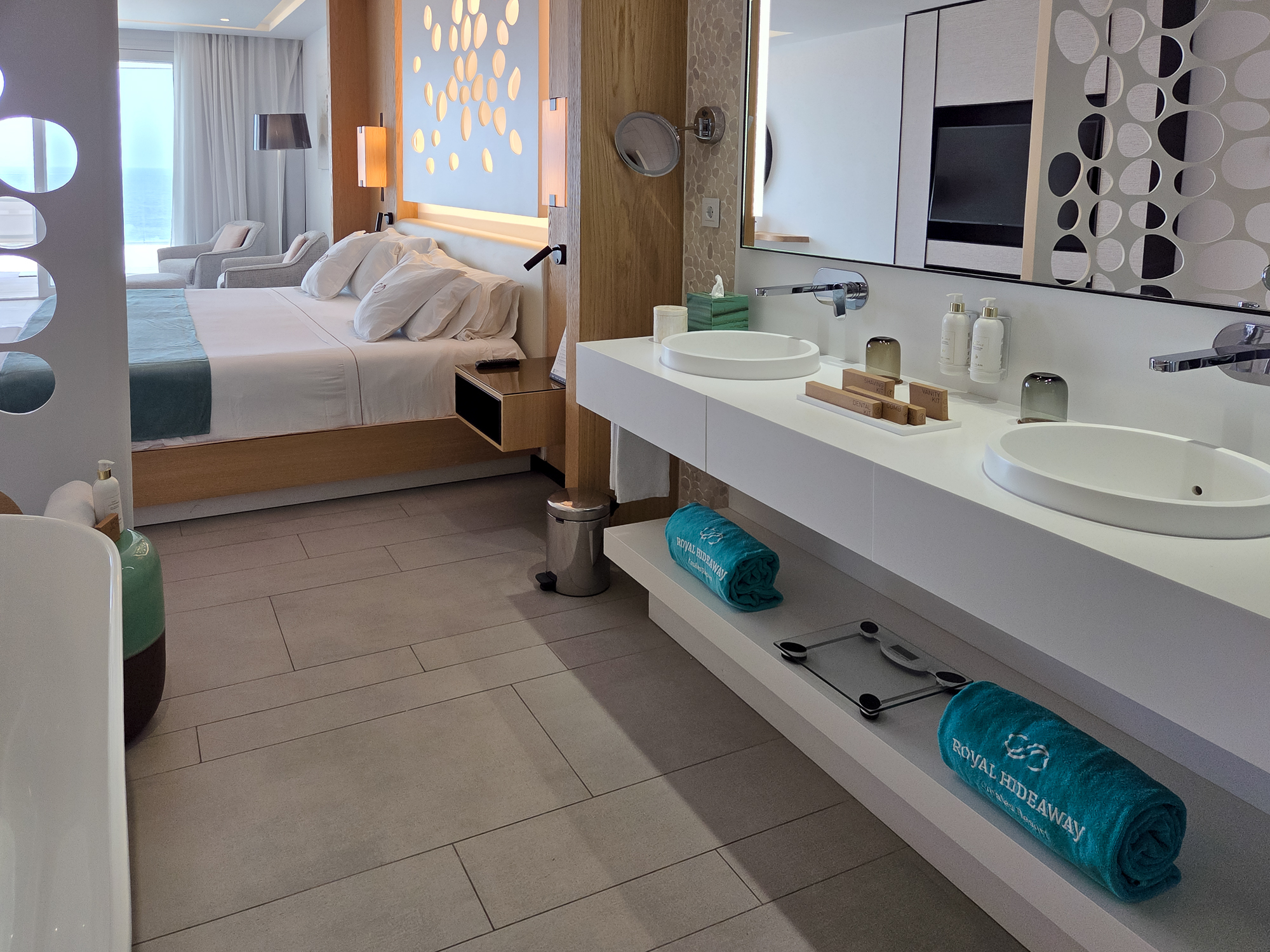 Corner Junior Suite 2401 with panoramic ocean views at Royal Hideaway Corales Beach in La Caleta, Tenerife.