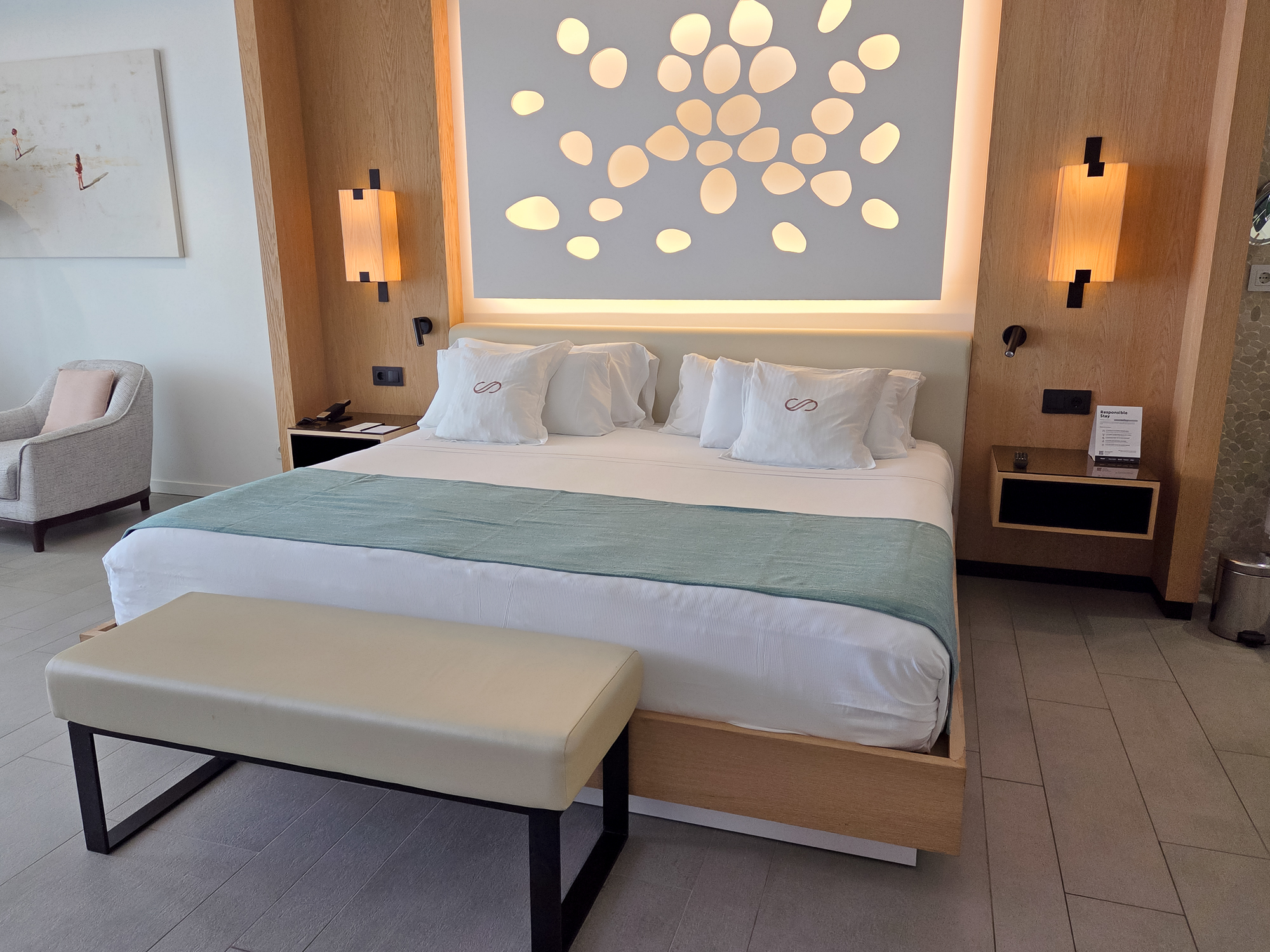 Corner Junior Suite 2401 with panoramic ocean views at Royal Hideaway Corales Beach in La Caleta, Tenerife.