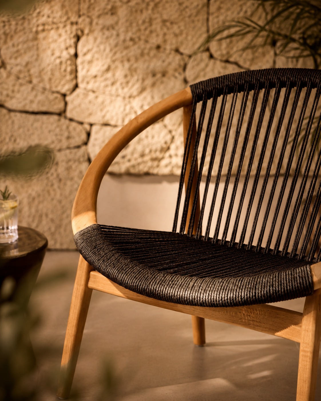 a terrace chair top quality brand a dirnk and stone wall volcanic stone