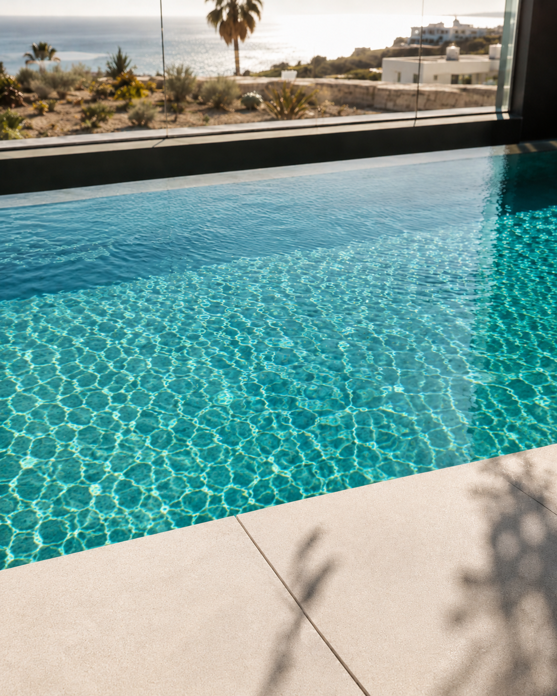 blue water pool in Corales Villas
